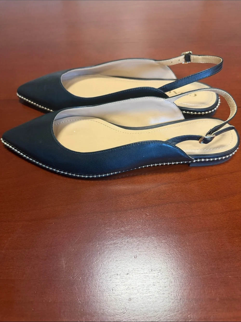 Coach Vae Slingback Flats with Stud Trim
